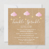 Roze Twinkle Sprinkle Little Star Baby shower Boho Kaart (Voorkant)