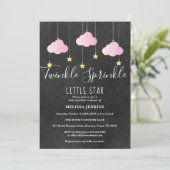 Roze Twinkle Strooi Baby Strooi Schoolbord Kaart (Staand voorkant)