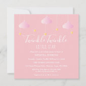 Roze Twinkle Twinkle Little Star Baby Shower Kaart (Voorkant)