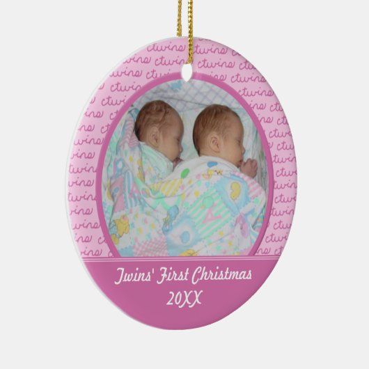 Roze Twins First Christma Ornament (Rechts)