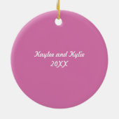 Roze Twins First Christma Ornament (Achterkant)