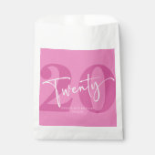 Roze Twintigste Twintigste Twintigste Verjaardagsf Bedankzakje (Voorkant)