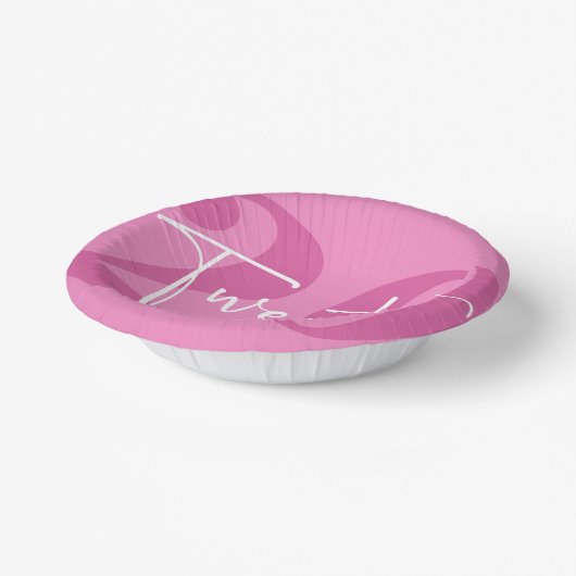 Roze Twintigste Twintigste Twintigste Verjaardagsf Papieren Kommen (Gebogen)