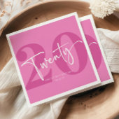 Roze Twintigste Twintigste Twintigste Verjaardagsf Servet