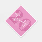 Roze Twintigste Twintigste Twintigste Verjaardagsf Servet (Hoek)