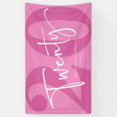 Roze Twintigste Twintigste Twintigste Verjaardagsf Spandoek (Verticaal)