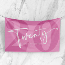 Roze Twintigste Twintigste Twintigste Verjaardagsf