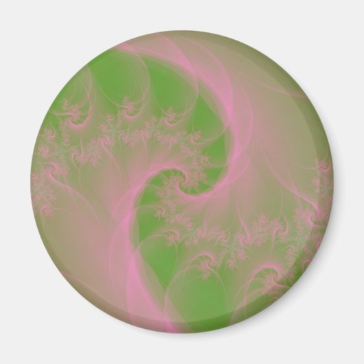 Roze Twist op Green Magnet (Voorkant)