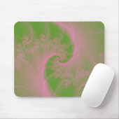 Roze Twist op Green Mousepad Muismat (Met muis)