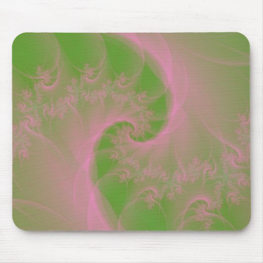 Roze Twist op Green Mousepad Muismat (Voorkant)