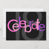 Roze Type 18e Verjaardagsfeestuitnodiging Kaart (Achterkant)