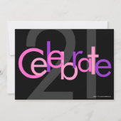 Roze Type 21e Verjaardagsfeestuitnodiging Kaart (Achterkant)