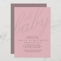 Roze typografie baby shower geslacht onthulling