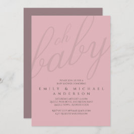 Roze typografie baby shower geslacht onthulling kaart