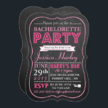 Roze Typografie Chalkboard Bachelorette Party Kaart<br><div class="desc">Trendy Pink Typografie Chalkboard Bachelorette Party Invitations.</div>