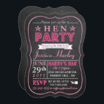 Roze Typografie Chalkboard Hen Party Kaart<br><div class="desc">Roze typografie Chalkboard Hen Party-uitnodigingen.</div>