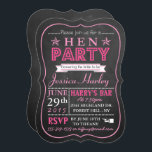 Roze Typografie Chalkboard Hen Party Kaart<br><div class="desc">Roze typografie Chalkboard Hen Party-uitnodigingen.</div>