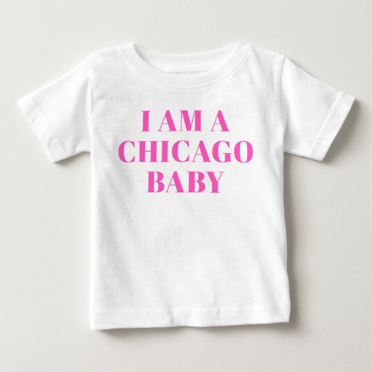 Roze typografie Chicago babykleding (Voorkant)