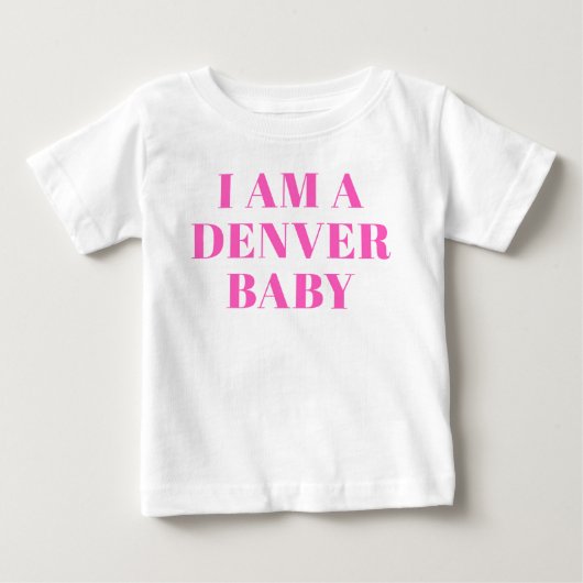Roze typografie Denver babykleding (Voorkant)