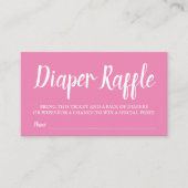 Roze Typografie Diaper Raffle Enclosure Kaart (Voorkant)