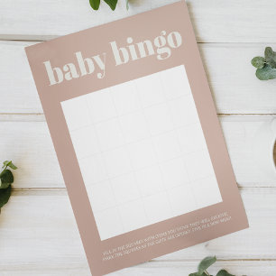 Roze typografie dubbelzijdig babyshower spel