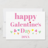 Roze typografie Fijne Galentines Dag Feestdagenkaart (Voorkant)