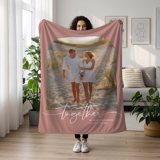 Roze Typografie Koppel Valentijnsdag Fleece Deken