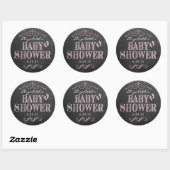  roze typografie krijtbord Baby shower Ronde Sticker (Vel)