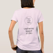 Roze Typografie Logo Make-up Staf T-shirt (Achterkant)