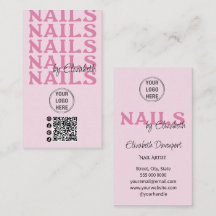 Roze Typografie Logo QR Code Nagelstudio