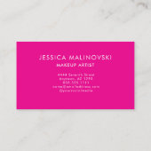Roze typografie make-up visitekaartje (Achterkant)