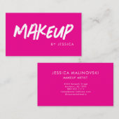 Roze typografie make-up visitekaartje (Voorkant / Achterkant)