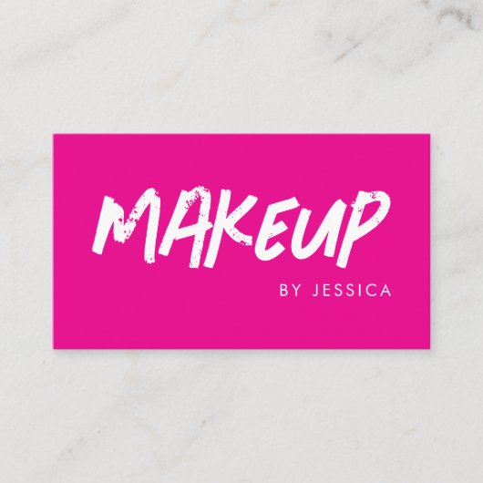 Roze typografie make-up visitekaartje (Voorkant)