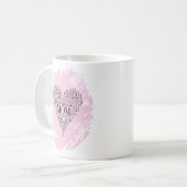 Roze Typografie Mom Heart Koffiemok (Voorkant links)