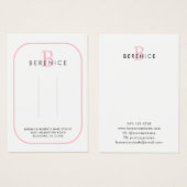 Roze Typografie Monogram Logo Haar Clips display Visitekaartje (Voorkant /achterkant)