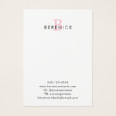 Roze Typografie Monogram Logo Haar Clips display Visitekaartje (Achterkant)