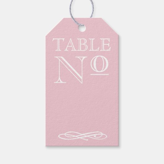 Roze  Typografie Tafelnummer Cadeaulabel (Voorkant)