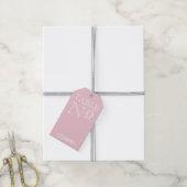 Roze  Typografie Tafelnummer Cadeaulabel (Met Touw)
