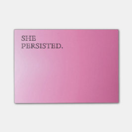 Roze Typografie "Ze bleef bestaan." Post-it® Notes