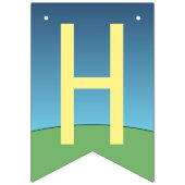 Roze UFO Alien Happy Birthday Vlaggetjes (Tweede vlag)