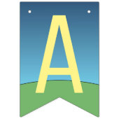 Roze UFO Alien Happy Birthday Vlaggetjes (Derde vlag)