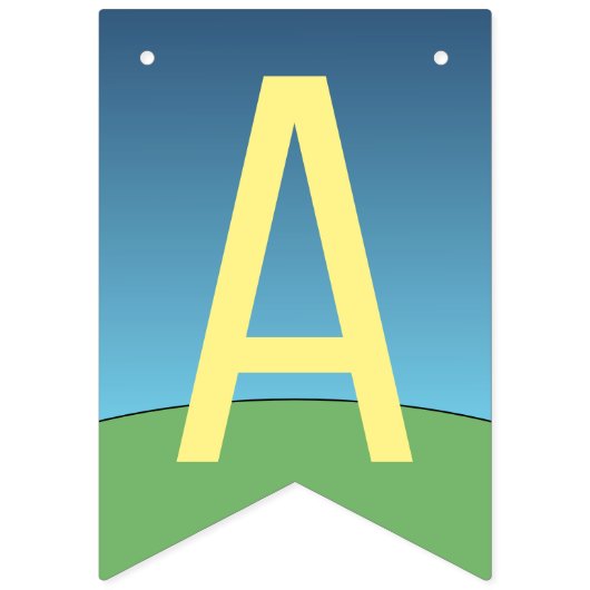 Roze UFO Alien Happy Birthday Vlaggetjes (Derde vlag)