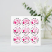 Roze Uil 10e Verjaardag Cupcake Toppers Kaart (Staand voorkant)