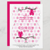 Roze Uil 7e Verjaardag Kussen Favor Box Kaart (Voorkant / Achterkant)