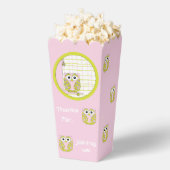 Roze Uil Baby shower Bedankdoosjes (Popped)