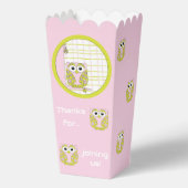 Roze Uil Baby shower Bedankdoosjes (Voorkant)