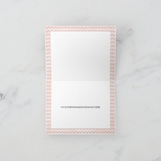 Roze Uil Bloemen Dank u kaart (Binnen)