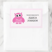 Roze uil boek label stickers | Schoolmateriaal (Tas)