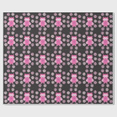 Roze uil cadeaupapier (Vlak)