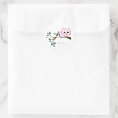 Roze Uil Dank u Stickers (Tas)